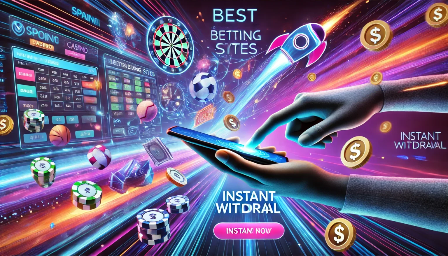 Infographic of top betting sites in India featuring instant withdrawal options.