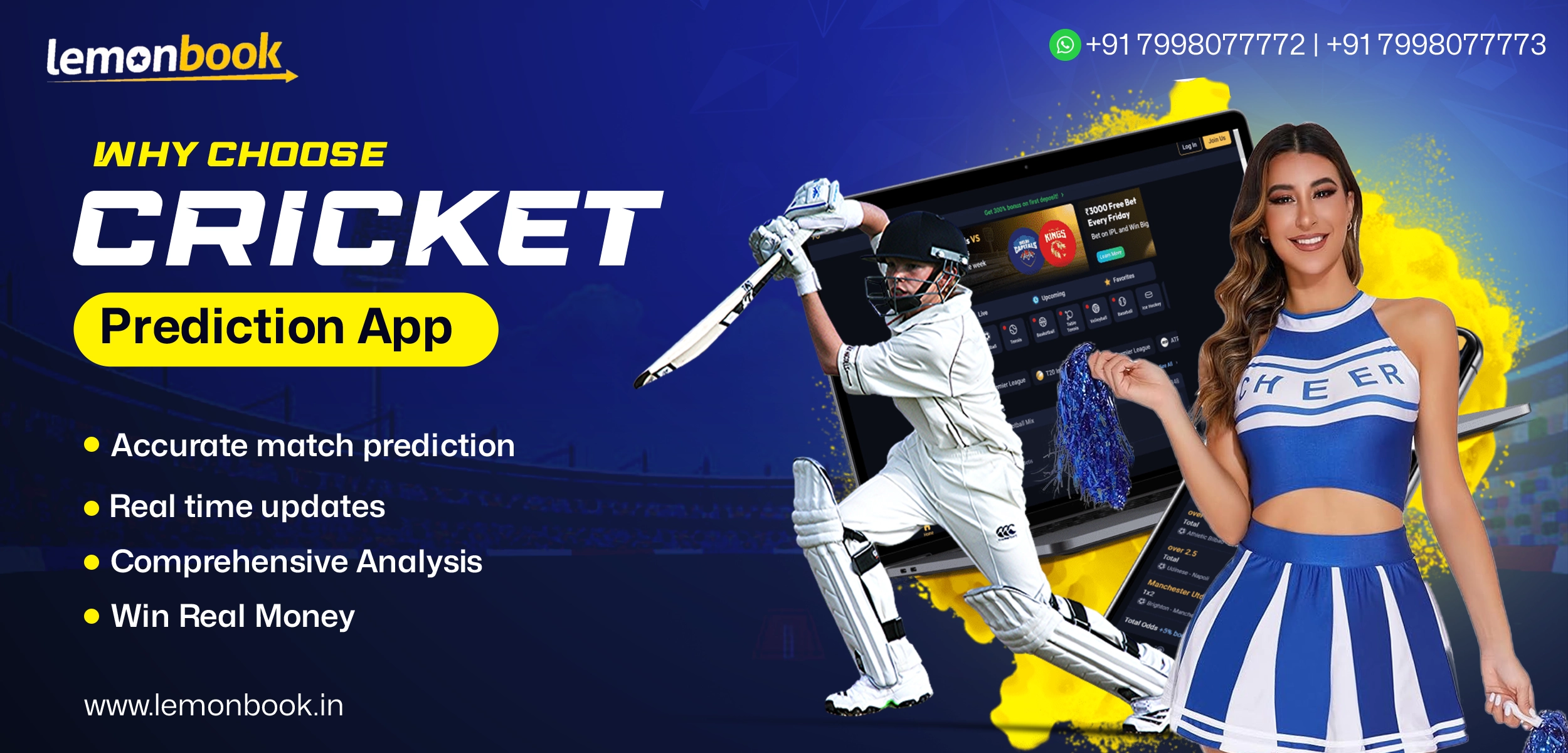 Man using smartphone to access IPL betting prediction app