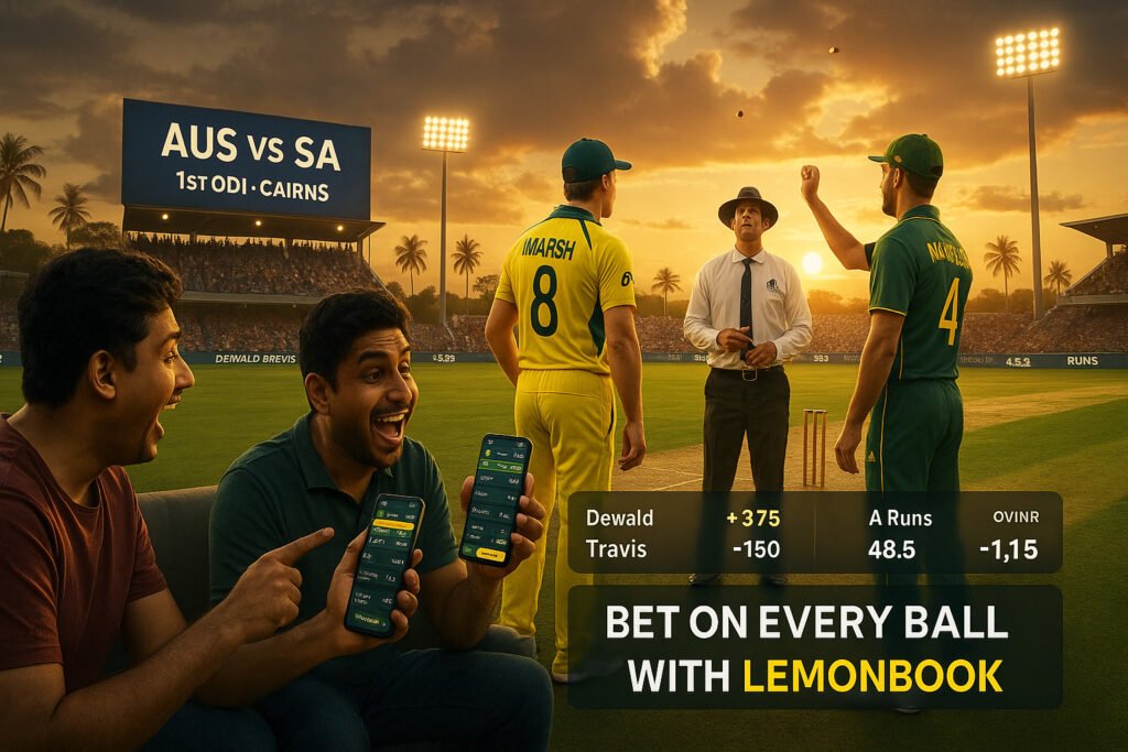 Australia vs South Africa ODI 2025 toss at Cazaly’s Stadium with Marsh, Markram, and live betting odds on LemonBook app.