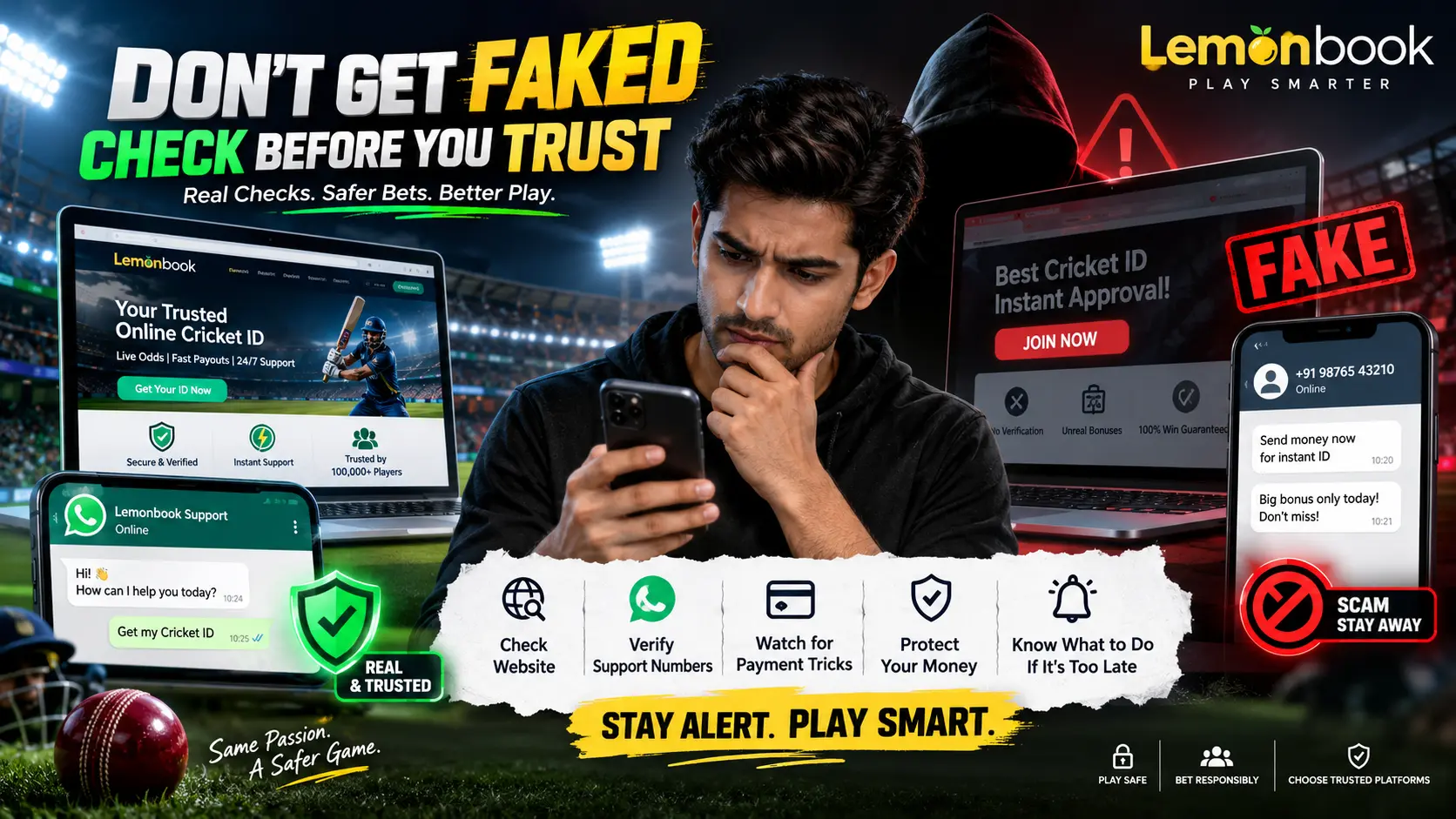 How to verify a cricket ID provider and spot fake websites, support numbers, and payment scams